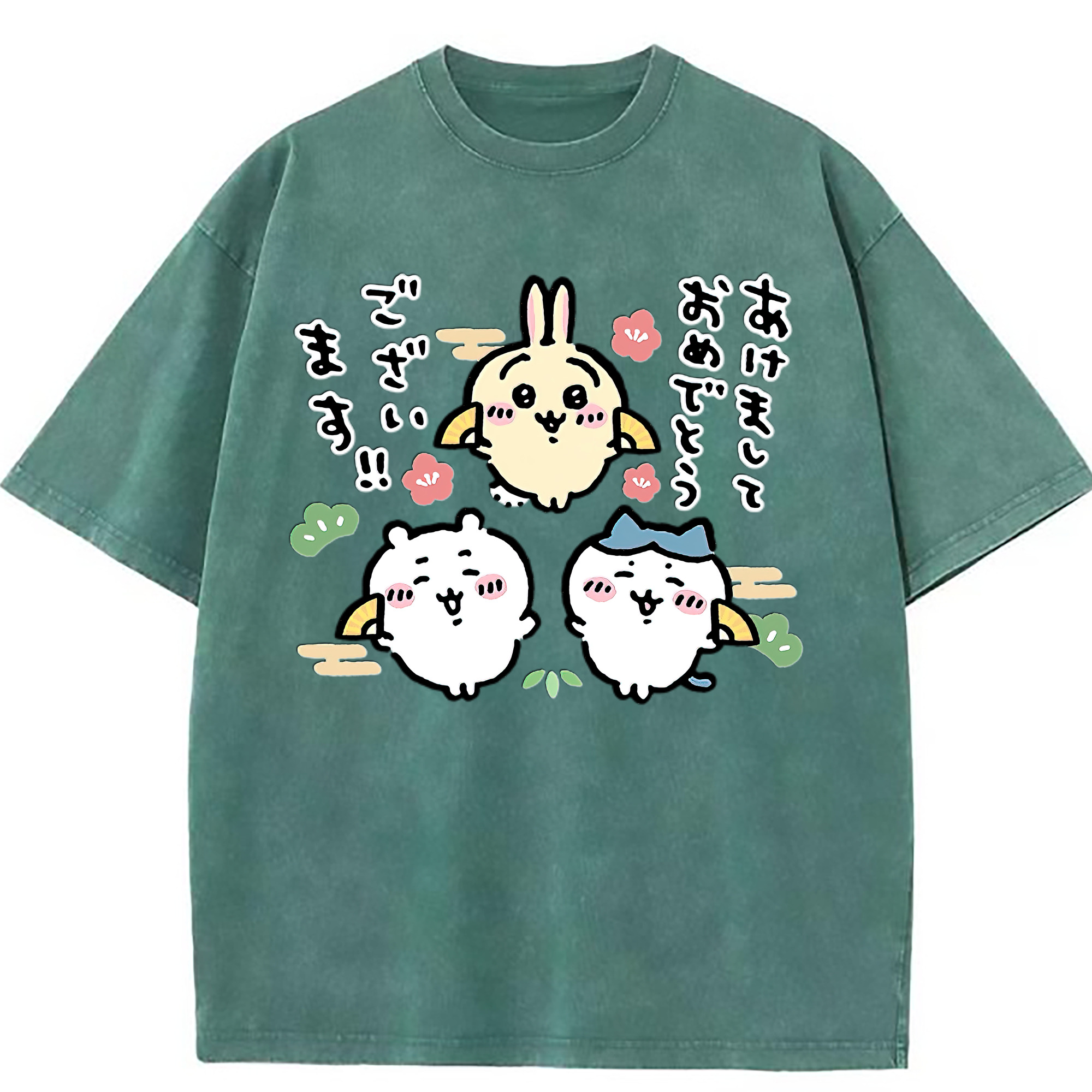 （画像用） ちいかわ ちいかわ Chii-kawa chiikawa 綿100% ヴィンテージ風 半袖Tシャツ（フロントプリント）